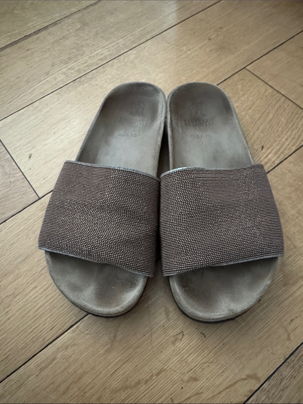 Brunello Cucinelli Suede Slide in Dark Brown